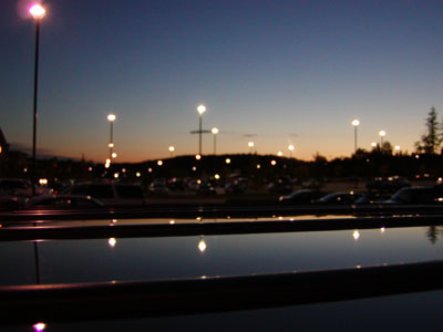 Car roof, reflections