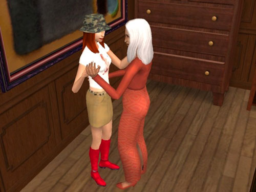 Arcadia and Sally slow-dancing up in Arcadia's room