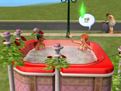 Candice and Regina in the hot tub.