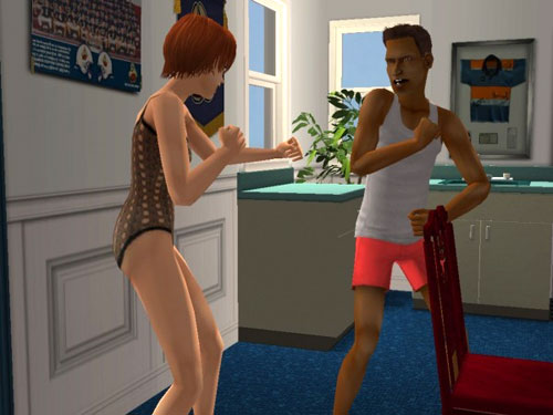 Damion and Gina play the punching game in their undies