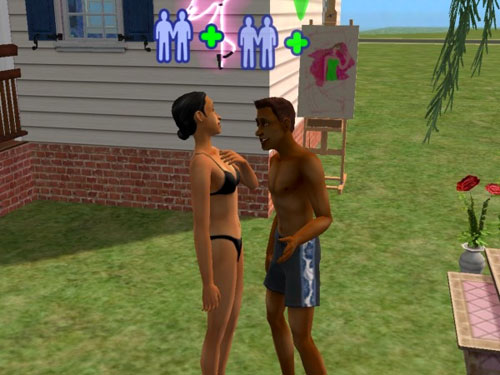 Damion flirting with that same bikini-clad professor