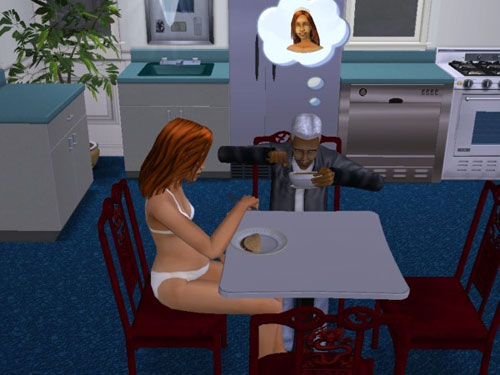 Damion and Lucy at breakfast