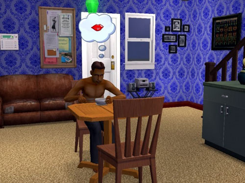 Damion thinking of kisses over breakfast Damion thinking of kisses over breakfast