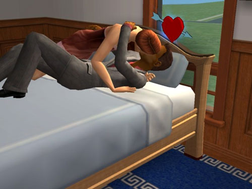 Eleanor and Damion relax on the bed