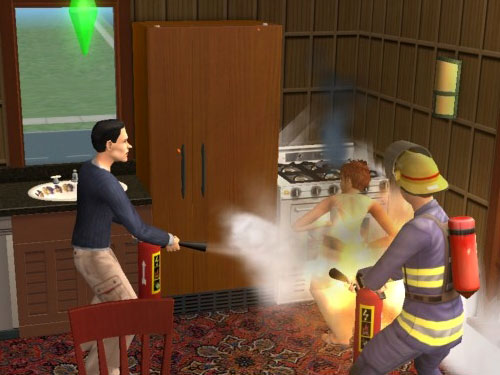 Kennedy and the fireman extinguish Eleanor