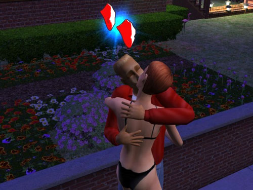 A scantily-clad Eleanor makes out with the pizza guy out on the front walk