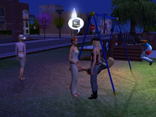 Eleanor at the park, talking in the twilight Eleanor at the park, talking in the twilight
