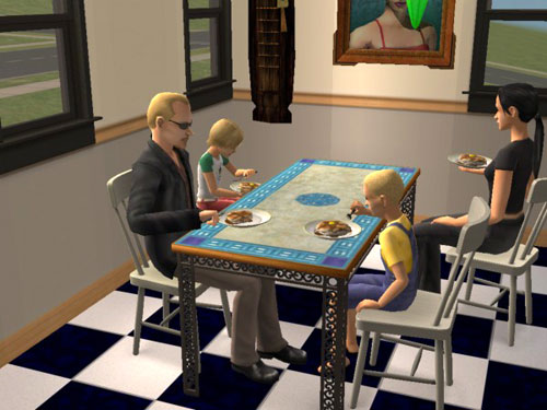 Four Langeraks at breakfast Four Langeraks at breakfast