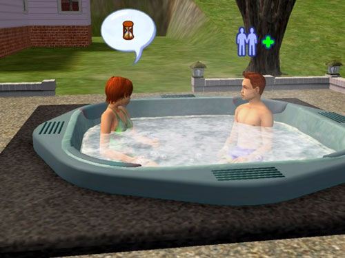 Gina and Mitch in the hot tub