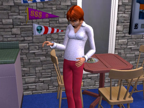 Gina's tummy pops out Gina's tummy pops out