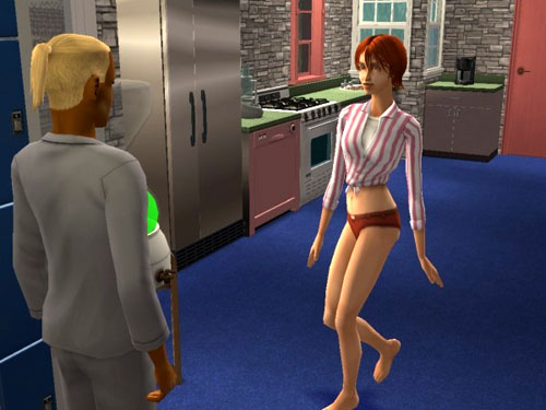 Gina walks seductively toward Dawson