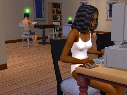 Ivy at the computer Ivy at the computer