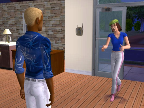 Jen greets Gabriel in the dorm