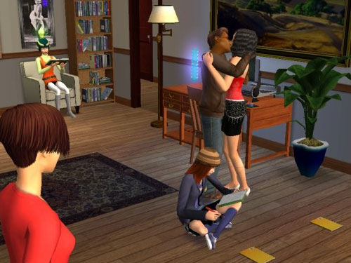 Joe and Eleanor kiss, while the twins skill calmly