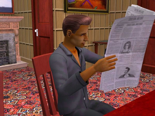 Joe reading the newspaper