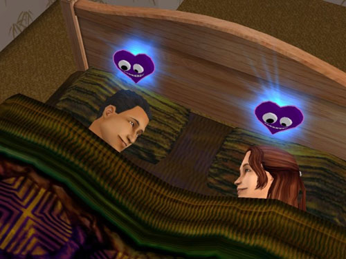 Tiffany and Joshua blissful in that same bed
