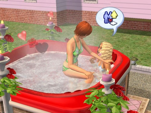 Gina and Katelyn in the Love Tub