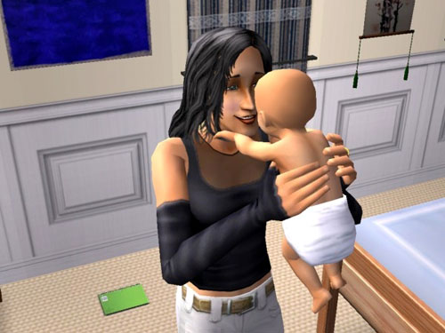 Awwww!  Kaylynn admires her newborn son.