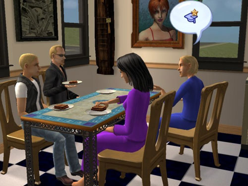 The Langeraks talking at the table