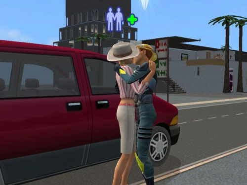 Mitch and Ally kiss next to Casa Townie's minivan