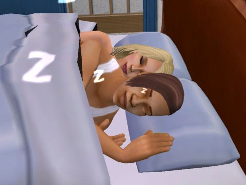 Suzette and Professor Mazza blissfully asleep Suzette and Professor Mazza blissfully asleep