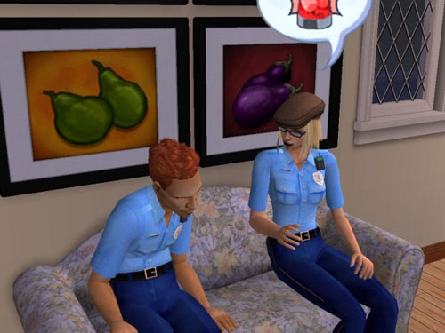 Tara and Remington talk on the couch Tara and Remington talk on the couch
