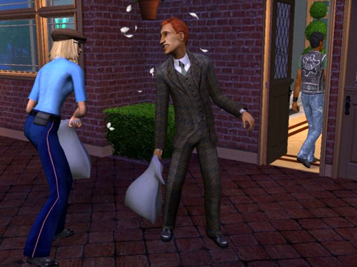 Detective London and Officer Fuchs have a pillowfight Detective London and Officer Fuchs have a pillowfight