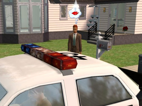 Detective Remington getting into a police car Detective Remington getting into a police car
