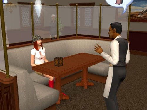 A waiter takes Sally's order A waiter takes Sally's order
