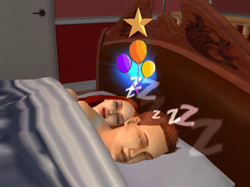 Sally and Mitch sleeping, Sally with a Good Party memory dingus Sally and Mitch sleeping, Sally with a Good Party memory dingus