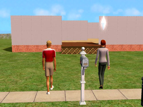 Candice and Taylor watch their house being built by invisible faeries