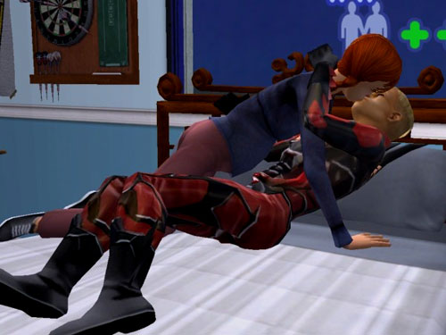 Candice (pregnant) makes out with Taylor (in Criminal Mastermind gear)