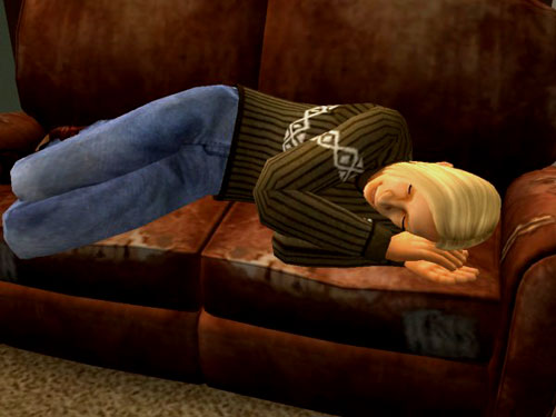Taylor snoozing on the couch.