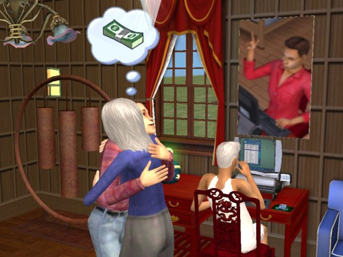 Marisa hugs her son; Ransom is still at the keyboard